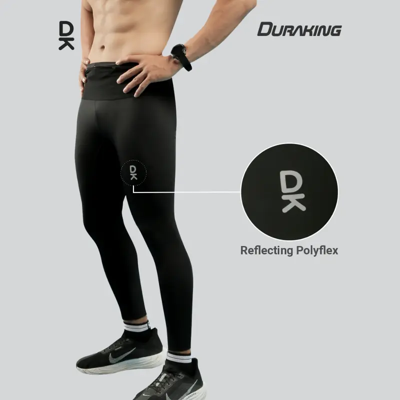 Duraking Celana Legging Compression Pajang Nilon Olahraga Pria - Running Active Legging Compression Pants outfit Sport Indoor Outdoor 2