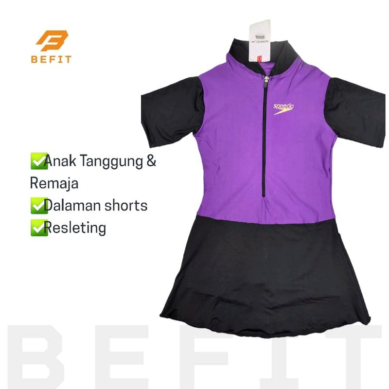 Baju Renang Diving Rok Anak Perempuan Remaja 12-16th Polos Sport 3