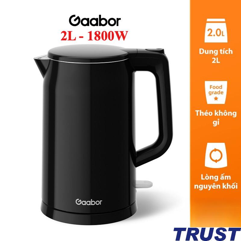 Ấm siêu tốc 2L Gaabor EK-20M01A bình đun 1500W cao cấp ấm đun innox 304 cách nhiệt-