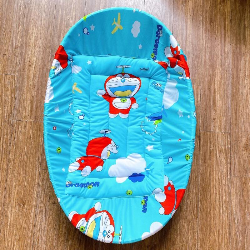 COMBO Nôi tre kèm nệm bọc 100*65 - Nôi tre nằm võng ( bé 0-24 tháng tuổi) - TẶNG VÒNG DÂU TẰM CHO BÉ