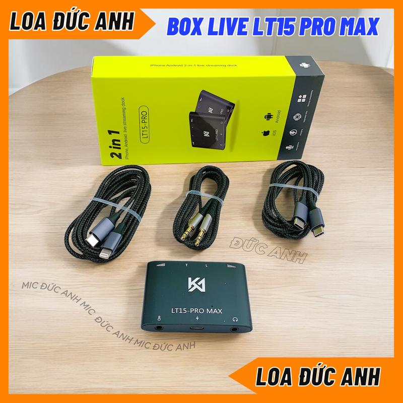 Box Stereo LT15 Pro Max (Logo KA Chinh Hang) Phụ Kiện Livestream Đa Năng Chất Lượng Cao Cho Android, IP Có PK Đàm Thoại 2 Chiều Vừa Sạc Vừa Live