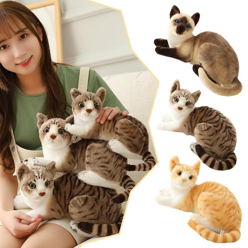 Simulation Cat Plush Toy Simulation Cat Realistic Short Plush Doll Doll Cat F8F6 0