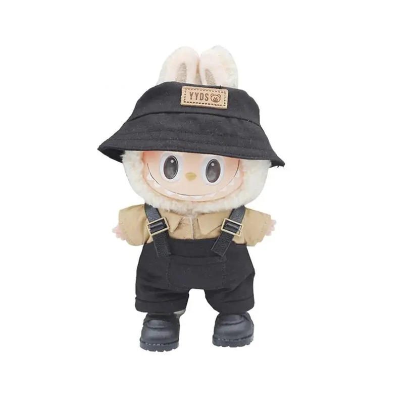 Phụ Kiện Trang Phục Quần Áo Búp Bê Mini, TK, 17cm, Thích Hợp Cho Labubu V1 Và V2, Quần Yếm Sọc, Có Mũ, Kính, Giày, Quần Áo Ngầu Và Đẹp Trai, Quà Tặng Tuyệt Vời 1