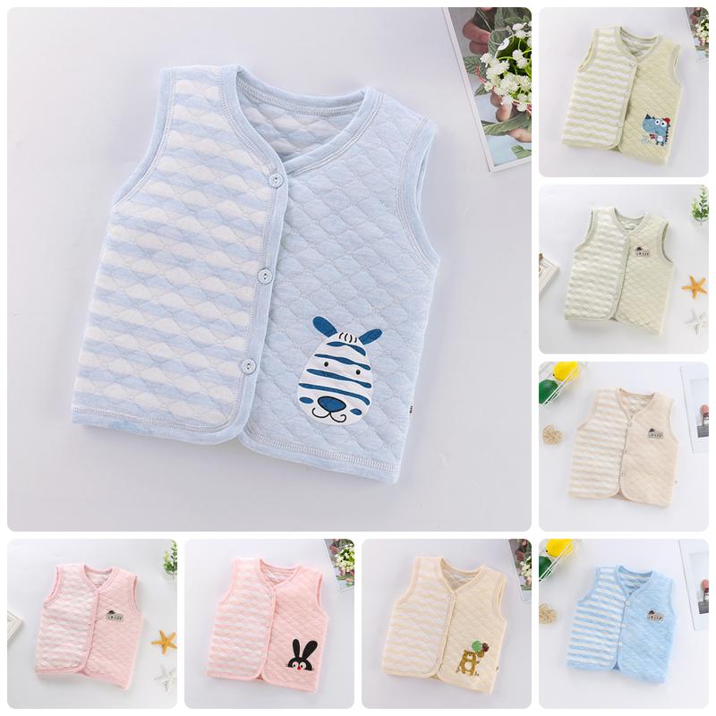 AT26 Size 70-120 4-21kg Áo khoác gile chần bông nỉ áo khỉ bé Thời trang trẻ Em quần áo bé trai bé gái hàng Quảng Châu Trẻ sơ sinh Em bé Trẻ mới tập đi Bé gái Bé trai Cotton Thoáng khí Jacket