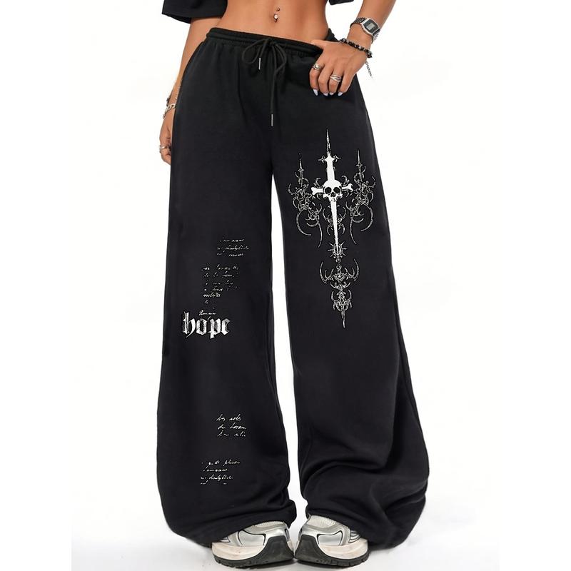 Casual Vacation Print Patchwork Loose High Waist Wide Leg Positioning Print Bottoms Casual Vacation Print Patchwork Loose High Waist Wide Leg Positioning Print Bottoms