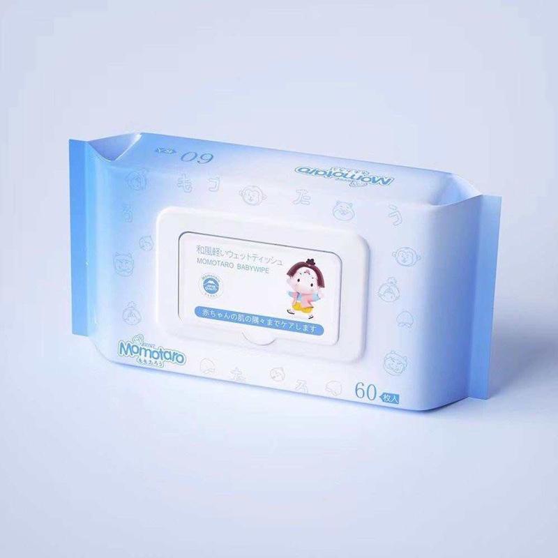 Combo 10 Gói Khăn ướt Momotaro {60 tờ 1  bịch} Mềm Mại Phù Hợp Cho Mọi Loại Da 0
