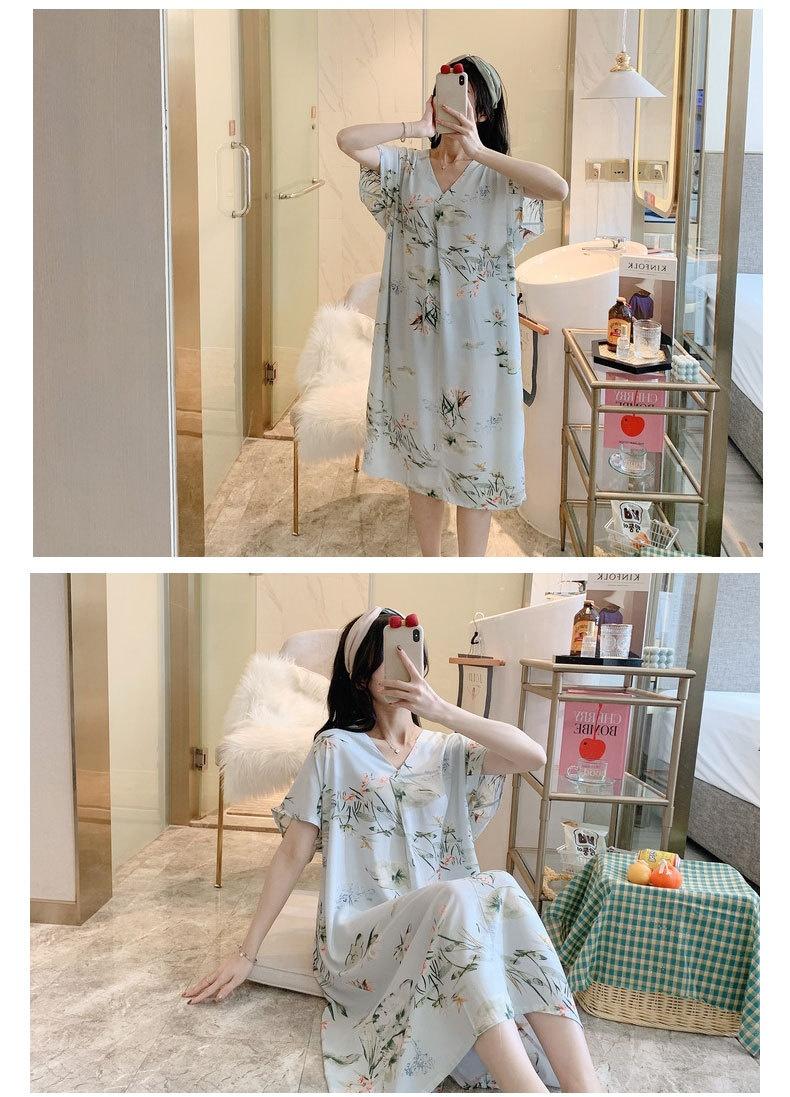 Product Introduction of Váy Ngủ Cotton Và Lụa, Dành Cho Nữ, K42, Hàng Mới Về Mùa Hè, Ngắn Tay, Đồ Ngủ In Hình Hoạt Hình, Phong Cách Hàn Quốc, Cỡ Lớn, Dáng Rộng Vừa Vặn, Đồ Mặc Ở Nhà Bằng Lụa Cotton, Hợp Xu hướng 18