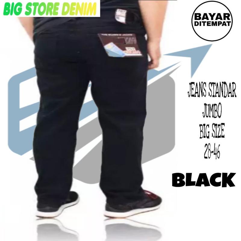 CELANA JEANS PANJANG PRIA JUMBO STANDAR REGULLER FIT BIG SIZE 28-46 bandung denim straight  Nyaman Hitam Slim High  Dewasa Cowok Biru jeans  regular  fit regular  jeans Slimfit Navy 2