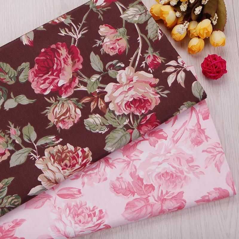 100% DIY Sewing Quilting Fat Quarters Material Tecido For Baby Dress Home Textiles Flower Twill Cotton Fabric,Patchwork Cloth 0