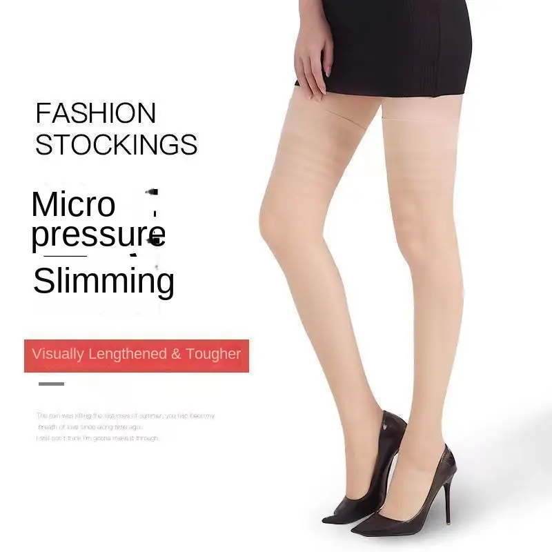 Tất Lụa, Dành Cho Nữ, Mùa Hè, Siêu Mỏng, Áp Suất Siêu Nhỏ, Màu Đen, Che Khuyết Điểm, Làm Đẹp Da, Màu Da Thịt Tuyệt Vời, Quần Tất, Tự Nhiên Và Gợi Cảm, Màu Đen tất cao đầu gối skin  tone  stockings 6