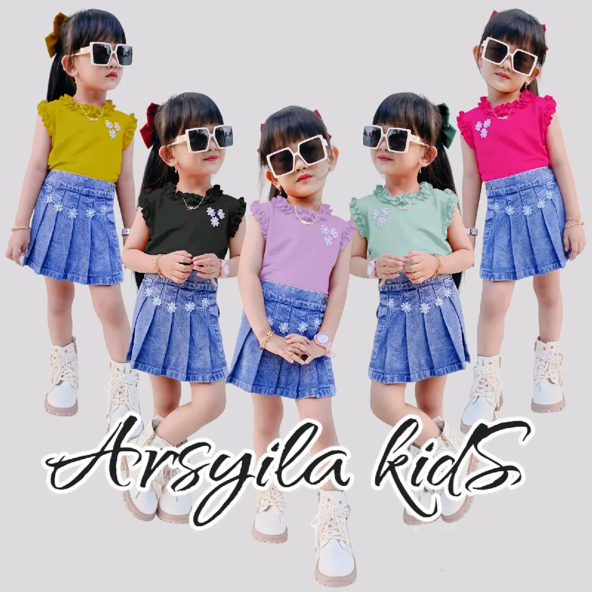 SETELAN ROK CELANA ROCELA ONESET MELATI ANAK Baju Jeans