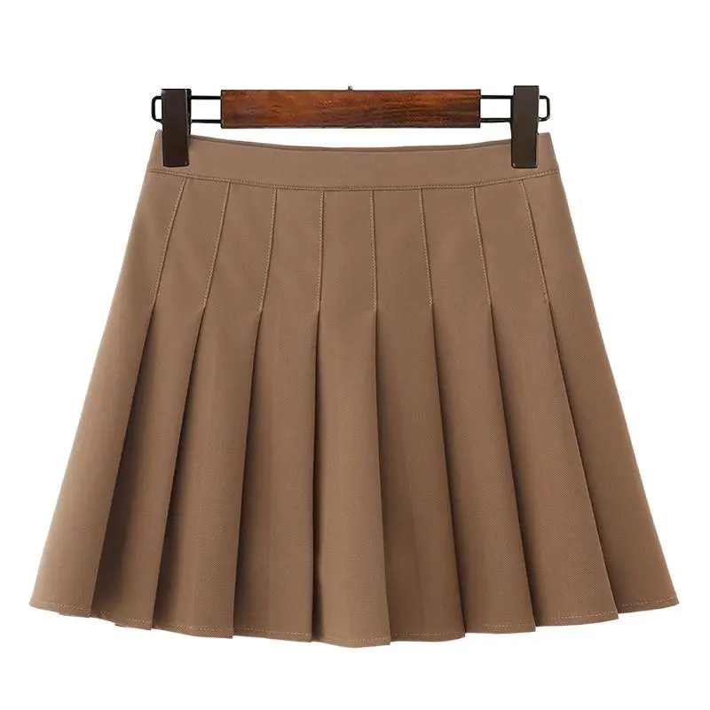 Best Selling Women's Clothes Small Khaki Pleated Skirt Women's Four Seasons Autumn and Winter Exercise Skirt Skirt Skirt High Waist Slim with Lining Lingerie Bottom Casual Basic Comfort Womenswear Minimalist