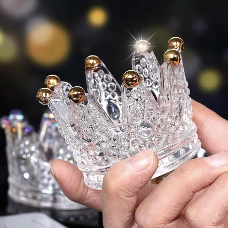 Vương Miệng Thuỷ Tinh Đựng Bông Mút, Đồ Trang Điểm, Trang Sức Và Làm Đế Đựng Nến 3