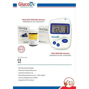 GLUCODR / GLUCO DR BIO SENSOR AGM 2100 ALAT TEST DAN STRIP GULA DARAH (BOX KUNING)