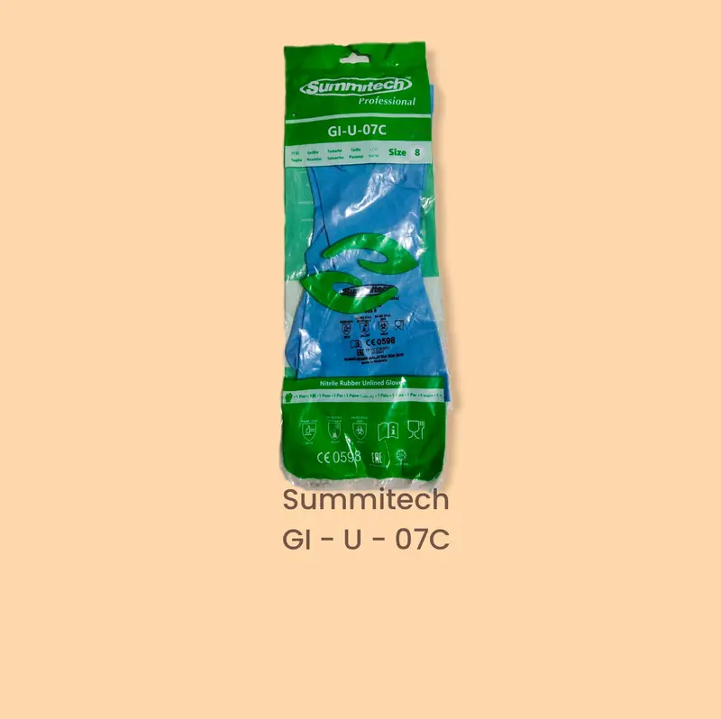 SARUNG TANGAN NITRILE RUBBER SUMMITECH TYPE GI-U-07C buah cleaning Lengan Panjang Rumah Tangga Minyak selop  tangan karet 4