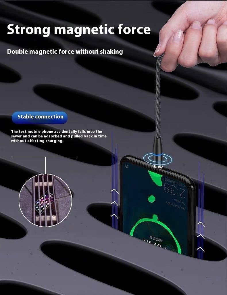 Product Introduction of Magnetic suction data cable three in one super fast charging magnetic suction charging wire flash charging wire magnetic suction cable creative magnetic data cable Mobile Phone Accessories Led Smartphone 38