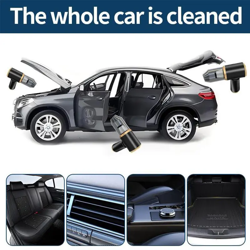 Car Vacuum Cleaner, 1 Count 5000PA Cordless Handheld Car Vacuum & Air Duster, Portable Wet & Dry Car Vacuum Cleaner with LED Light & Multi Nozzles for Car, Home, Pet 5