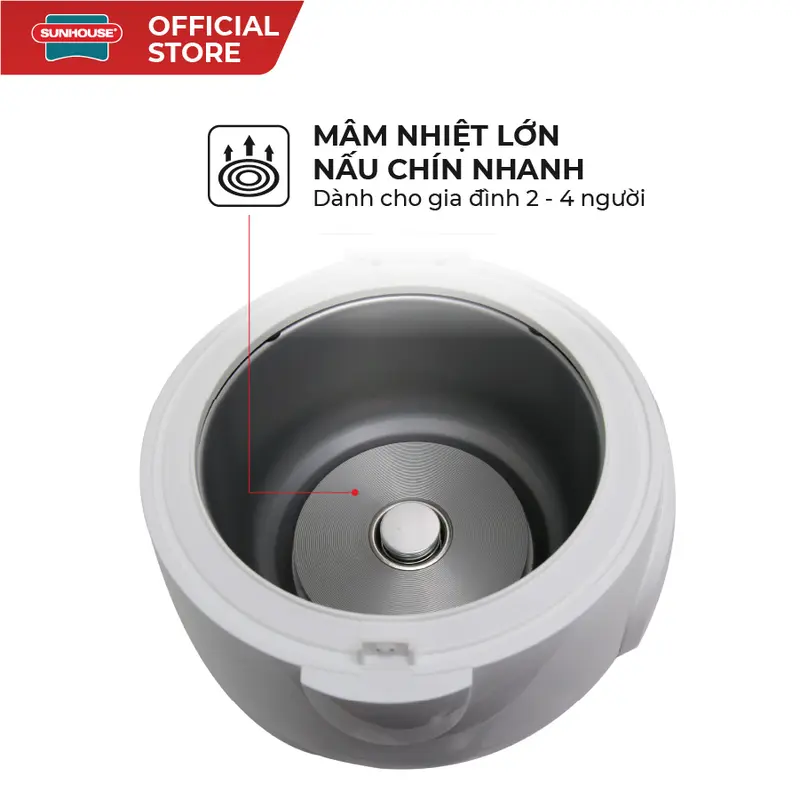 Nồi cơm điện mini SUNHOUSE 1.2L SHD8217W 4