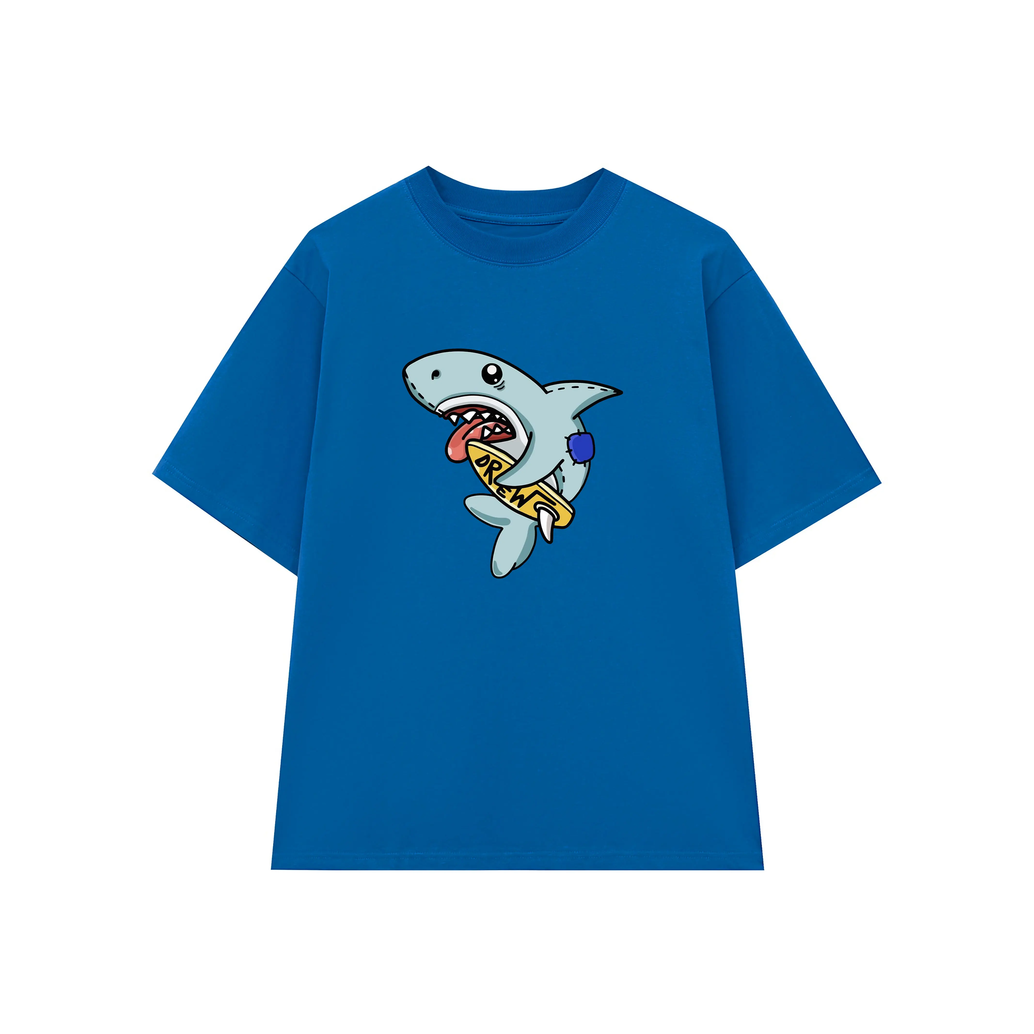 Áo Thun Mặt Cười SHARK Cổ Tròn Drewww Nhiều màu HOT Trend Menswear Nam Top Voan Jean Đen