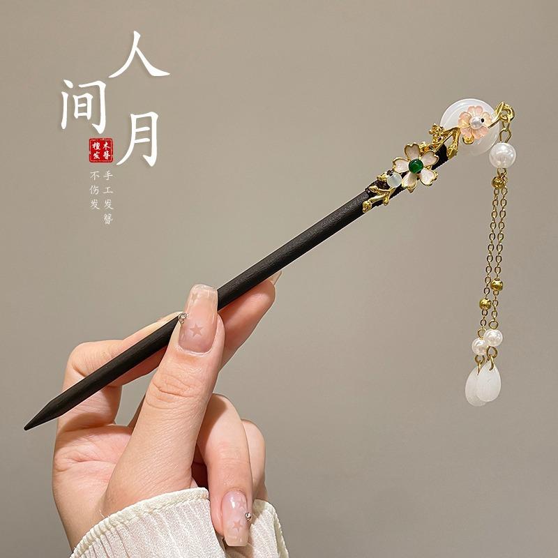 Kẹp Tóc, Phong Cách Cổ Trang, Phong Cách Trung Quốc Cao Cấp, Làm Bằng Gỗ Đàn Hương, Kẹp Tóc Tua Rua, Thích Hợp Cho Trang Phục Hanfu, Phụ Kiện Tóc, Mặt Hàng Bán Chạy Cho Phụ Nữ 5