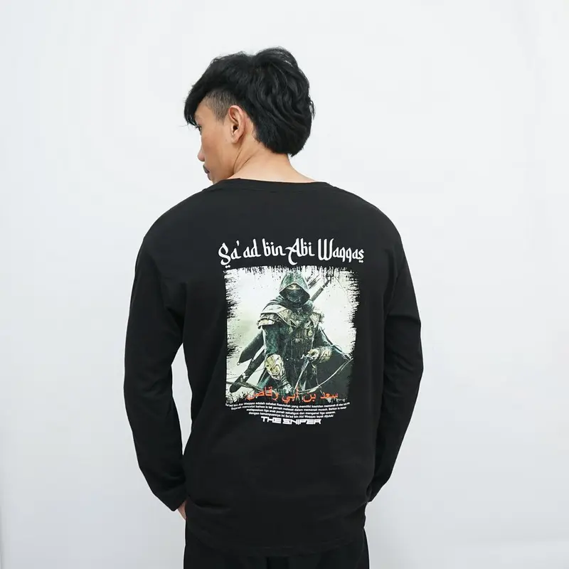 Kaos Sa'ad bin abi waqqas - Combed 24s - Sahabat Nabi - Unisex Sablon T-Shirt Distro Pria Panjang Standar Panjang Standar Lokal Baju Keren Tangan 2