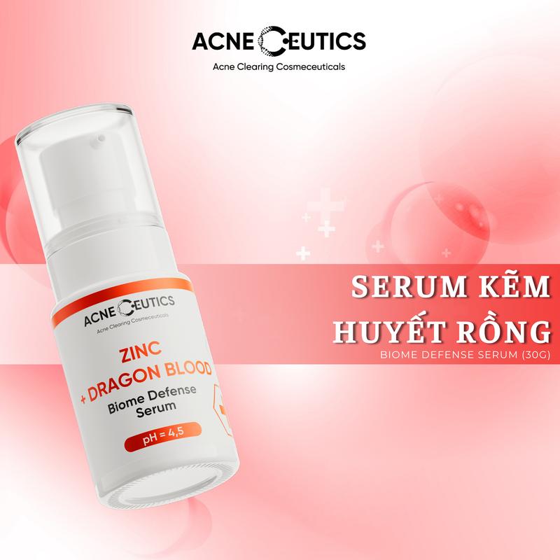  ACNECEUTICS ZINC + DRAGON BLOOD Serum Kẽm Huyết Rồng Hỗ Trợ Kiềm Dầu Và Hỗ Trợ Cải Thiện Vấn Đề Mụn  30g  