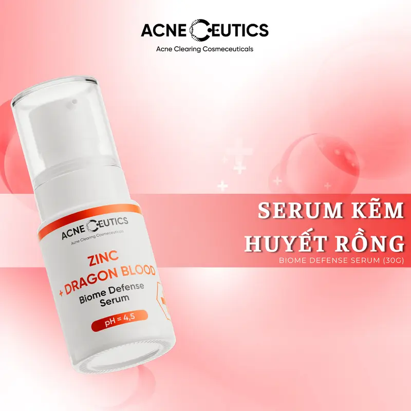 ACNECEUTICS ZINC + DRAGON BLOOD Serum Kẽm Huyết Rồng Hỗ Trợ Kiềm Dầu Và Hỗ Trợ Cải Thiện Vấn Đề Mụn (30g) 0