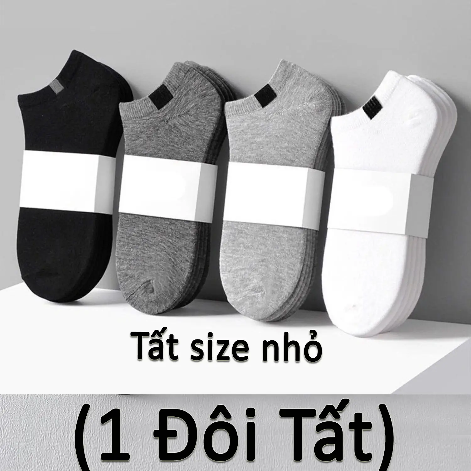 Tất Ngắn Nam, Tất Lười (1 Đôi) - Vớ Thấp Cổ Màu Đen - Trắng - Xám Chống Hôi Chân Tất.r_M.054