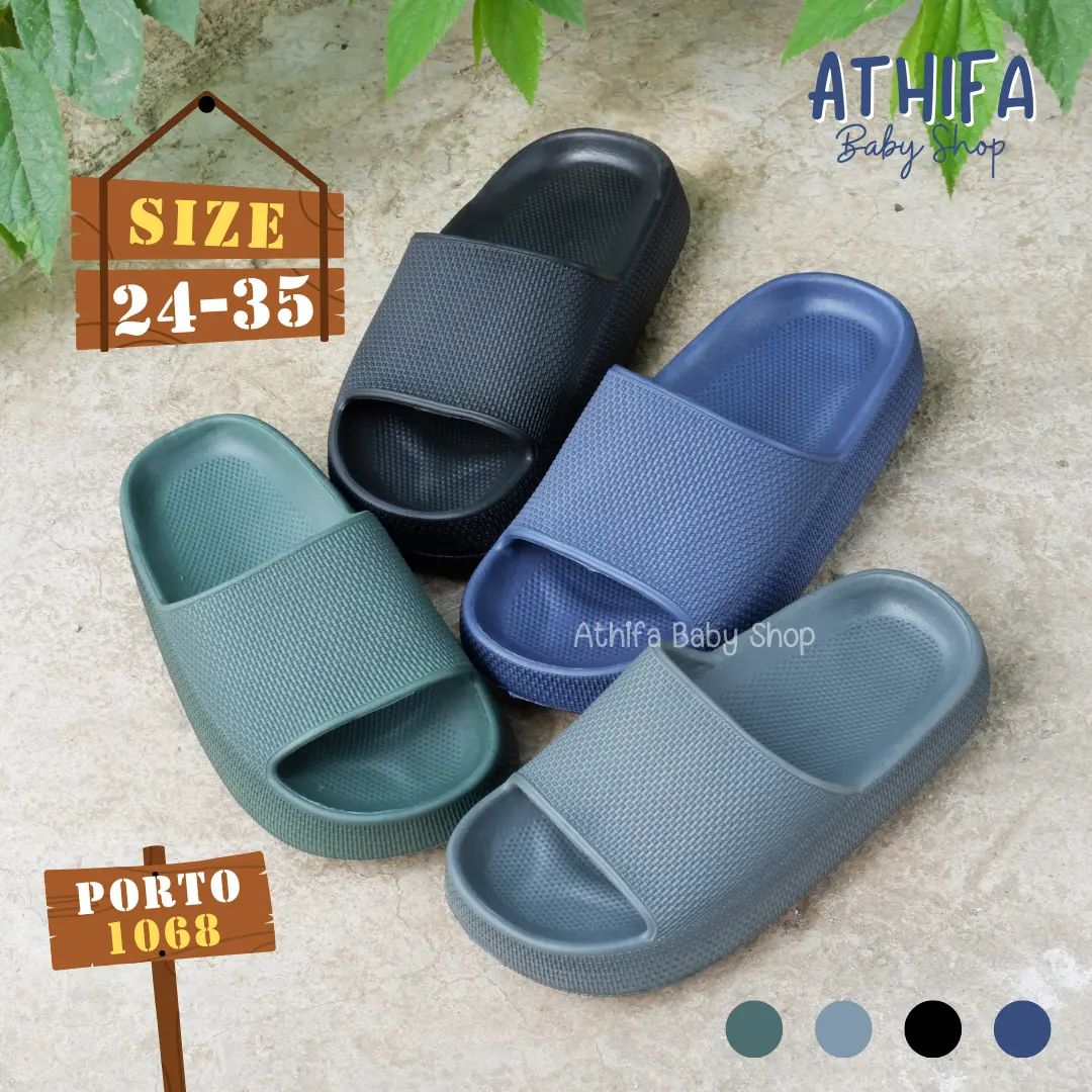 Sandal Slipper Slop Anak Laki Cowok Sendal Slip On Bayi Balita Karakter Umur Usia 1 2 3 4 5 7 8 9 Tanggung Tahun Porto 1068 Bamboo Perempuan Pria