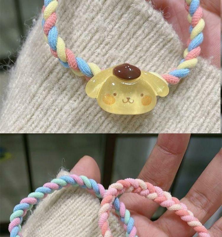 Product Introduction of New Cute Sanrio Hair Tie Elastic Band Ins Style Braided High Elasticity Hair Ring Hair Rope Mori Style New Ponytail Holder 8