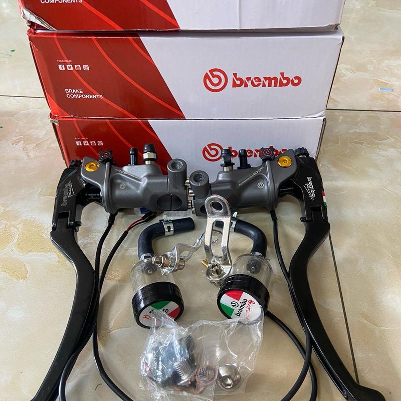 1 cặp tay phanh bình dầu rời brcmbo kèm chân gương lắp phanh đĩa xe điện Phụ Tùng Phụ Kiện tay thắng tay phanh xmen tay thắng rcb mod brembo