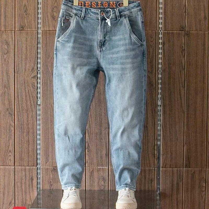 Quần jean nam xanh bụi họa tiết chữ cao cấp chất jean con giãn<Diễm Nhi Store>M05