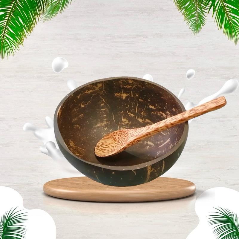 Bộ bát chén gáo dừa và muỗng gỗ loại tốt, dụng cụ đắp mặt nạ, dụng cụ làm đẹp