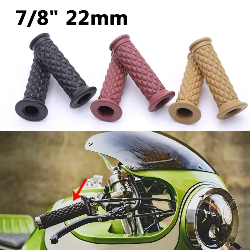 Tay nắm xe máy, Tay nắm Cổ Điển Tay cầm bằng cao su, 7 / 8 "(22mm), Phụ kiện xe máy