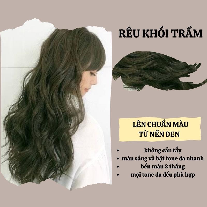 Thuốc Màu nhuộm rêu khói trầm Nhuộm Tóc Đổi Màu Tóc nam & nữ