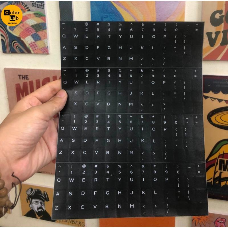 Miếng Dán Bàn Phím Quốc Tế Tiếng Anh US Color Lab – Sticker Dán Phím Laptop/PC, Mỏng, Bám Chắc, Không Để Keo – Dùng Cho Mọi Bàn Phí