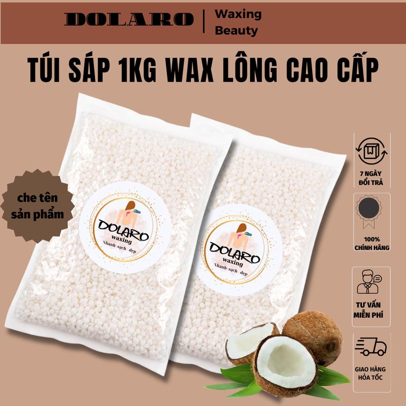 Túi 1kg sáp wax tẩy lông cao cấp DOLAROWAXING, kem tẩy lông siêu bám lông chuyên wax nách, bikini, body tặng que gỗ che tên - Cạo Râu Nữ Women