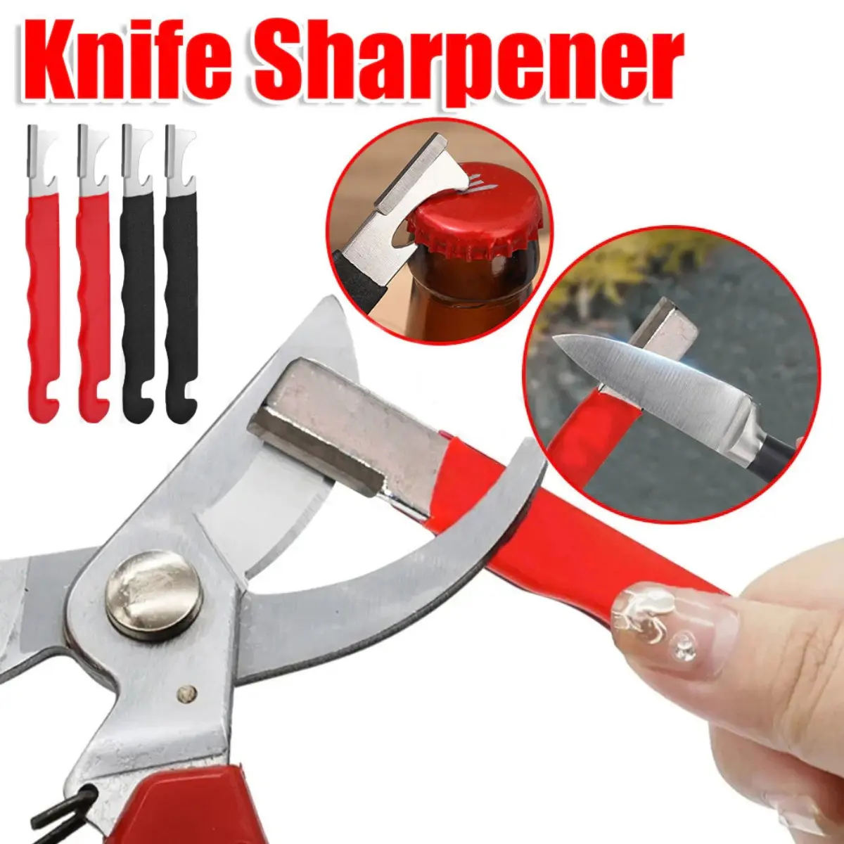 3 in 1 Portable Handheld Knife Sharpener Bottle Opener Scissors Axes Cutter Screw Spanner Efficient Dull Blade Sharpener