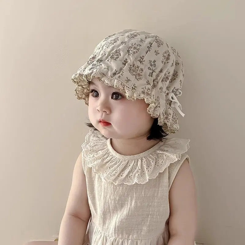 Mũ Cho Bé Gái, Phong Cách Hàn Quốc, Thích Hợp Cho Mùa Xuân Và Mùa Thu, Chống Nắng, Mũ Nhà Vua, Mũ Bucket Len Cửa Bảo Vệ Nhỏ-Tháng, Hợp Xu hướng