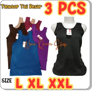 [ISI 3] Tank Top / Singlet Olahraga Yoga Fitness Aerobik / Kaos Dalam Wanita Tanktop Tali Besar