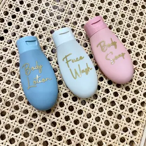 Botol Refill sabun shampoo mandi portable 100ml / Travel Bottle / Botol Tube untuk lotion travelling Free Stiker Cutting Gold kecil