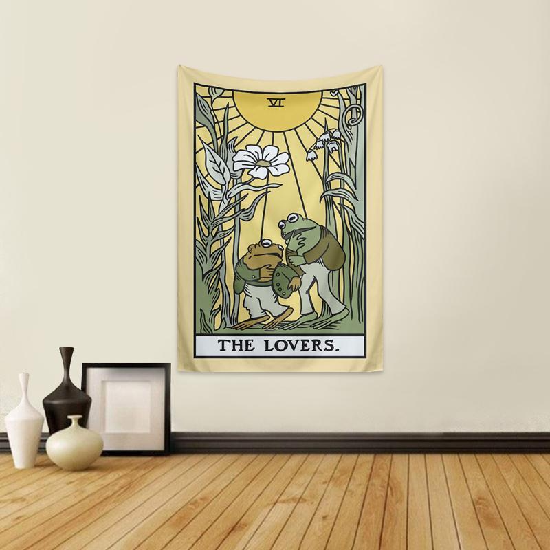 Product Introduction of Sunflower Plant & Frog Pattern Design Tapestry, Wall Hanging Canvas with Mounting Kit, Wall Decoration for Living Room, Bedroom, Dormitory, Room Decor 5