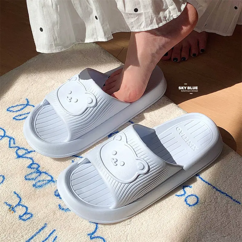 Dép Khử Mùi Phòng Tắm Hình Gấu Dễ Thương, Dành Cho Nam Và Nữ, Dép Thời Trang Mùa Hè Đi Trong Nhà, oeggeo Giày 0