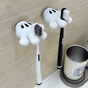 Rak Sikat Gigi/ Tempat Sikat Gigi/ Dispenser Odol Rak Gantung Kamar Mandi Tempel/ Bentuk Tangan Mickey Mouse