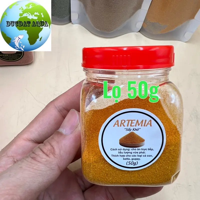 ￼ARTEMIA , trùng huyết , siêu đạm , tảo xoắn sấy khô,  50-100g giàu dinh dưỡng- TOP 1thức ăn cho cá con -đức đạt aqua 6