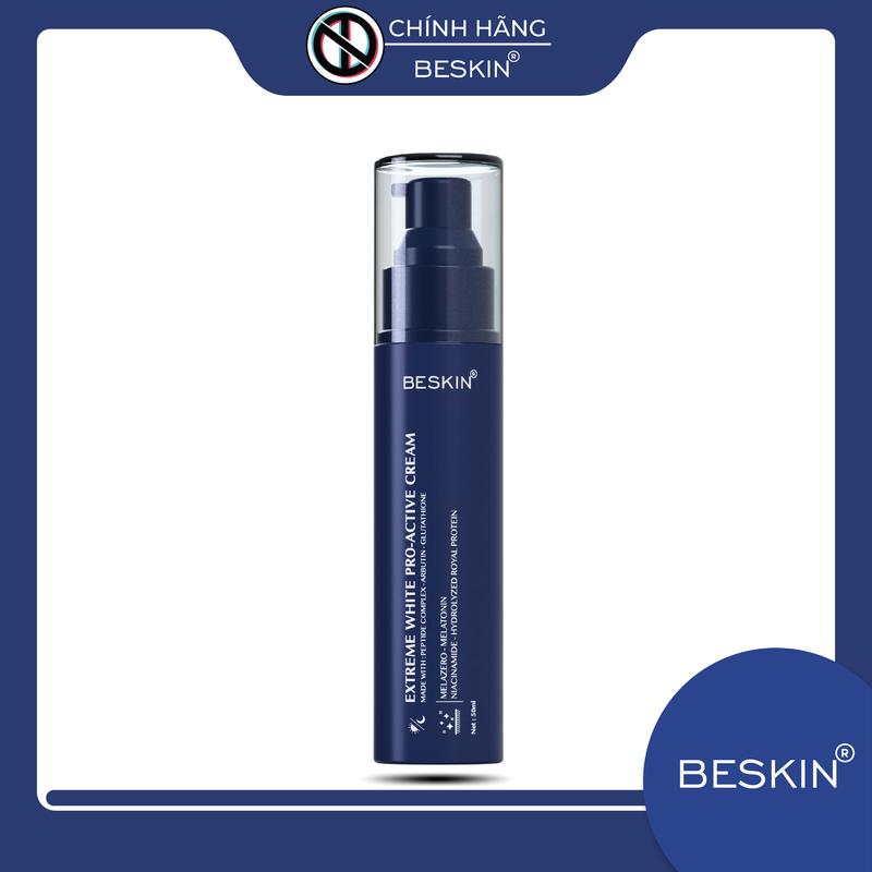 KEM DƯỠNG DA PHẤN NHUNG "EXTREME WHITE PRO-ACTIVE CREAM" Giành Cho Da Dầu Mụn, Sạm Nám, Cần Dưỡng Trắng - Thương Hiệu Beskin Nữ Làm Đẹp Da Skincare