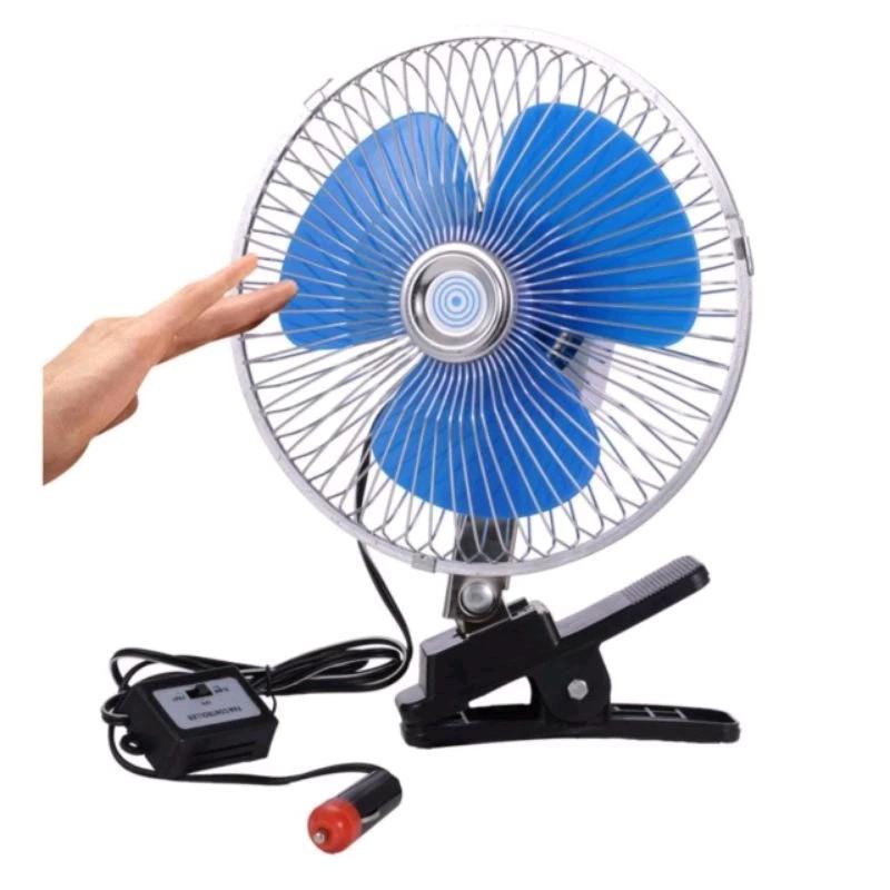 Quạt Kẹp Ô Tô 3 CÁNH 12V-24V Quạt Xe Tải Lồng Sắt Cao Cấp Quạt Kẹp Bình Ắc Quy 2