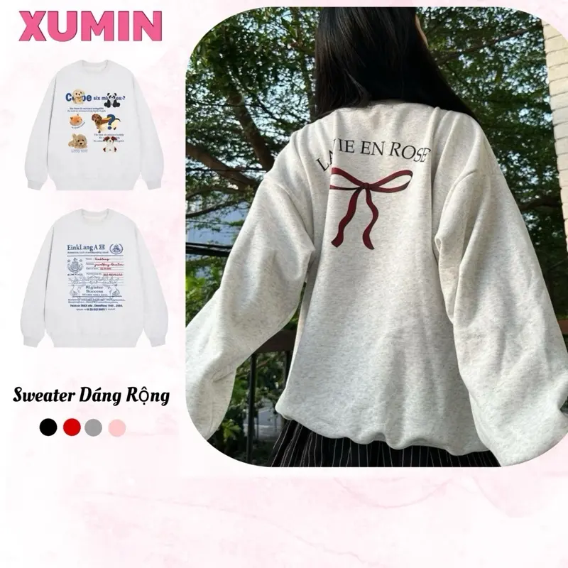 ( Thay Đổi Chất Vải Sang Nỉ 2 Da ) Bst sweater nỉ 2 da không đổ lông thích hợp thời tiết 4 mùa