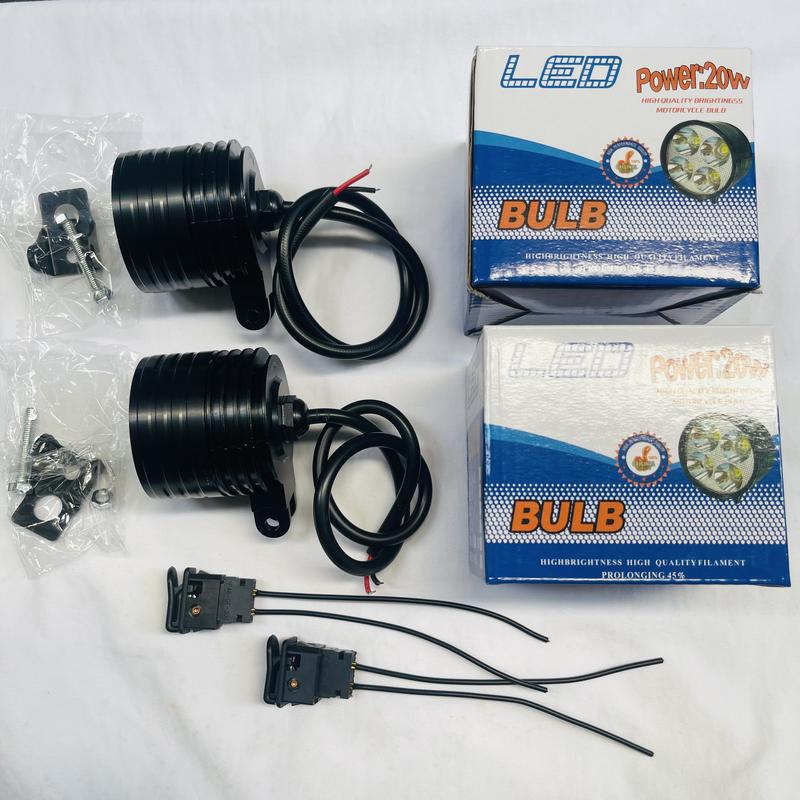 [COMBO 2 ĐÈN KÈM 2 CÔNG TẮC] Đèn trợ sáng L4 ngắn 20W 1 chế độ sáng gắn Xe Máy Xe Điện