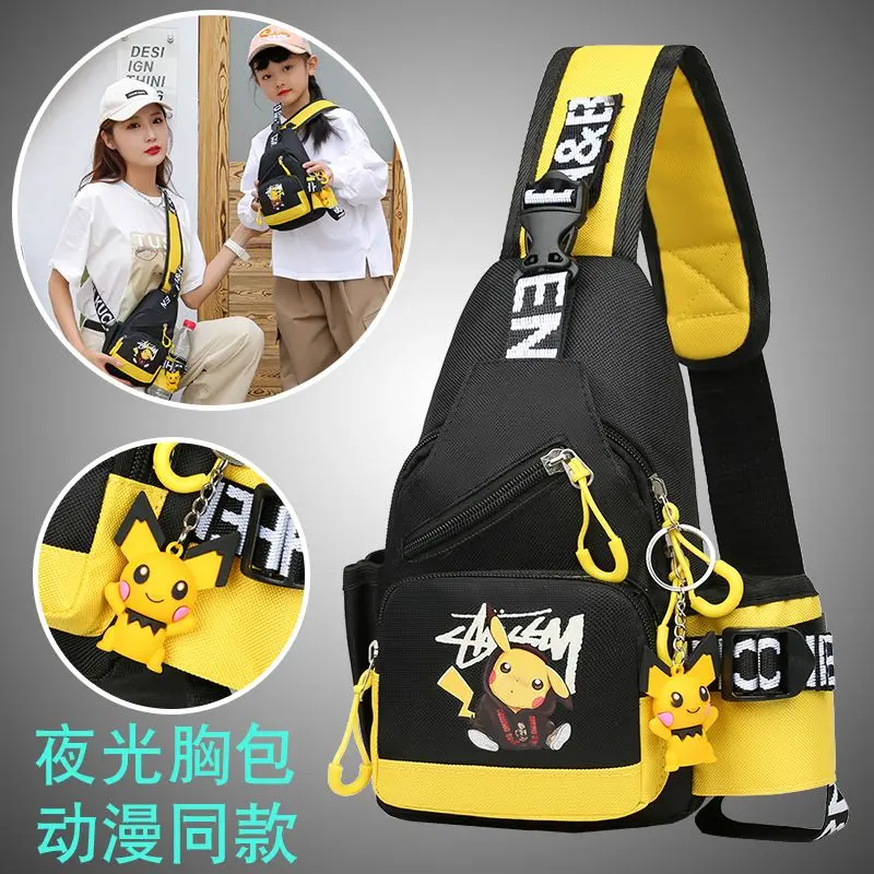 Túi Messenger Hoạt Hình, Thiết Kế Pikachu, Dành Cho Phụ Nữ, Nam Giới Và Trẻ Em, Thời Trang, Túi Đeo Vai Và Ngực, Dễ Phối Đồ Thích Hợp Cho Bé Và Học Sinh, Cỡ Nhỏ, Năm Phát Hành 2024 Túi Bao Tử